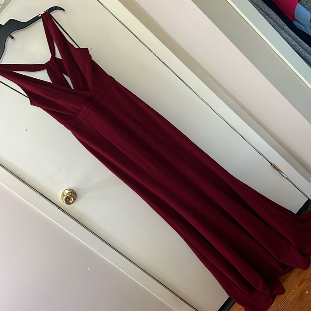 Long red dress